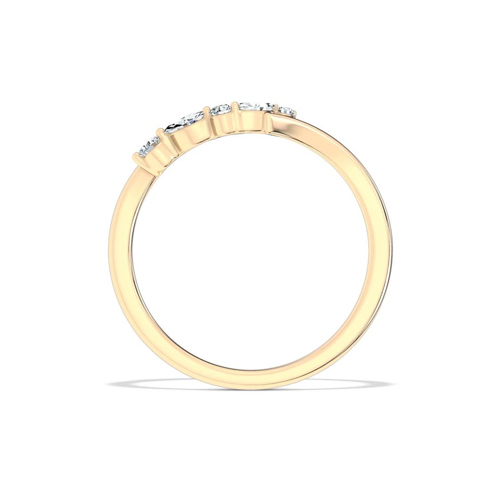 Lab Grown Diamond Offset Contour Band in 14K Yellow Gold (1/10 ct. tw.) – Image 2 of 4