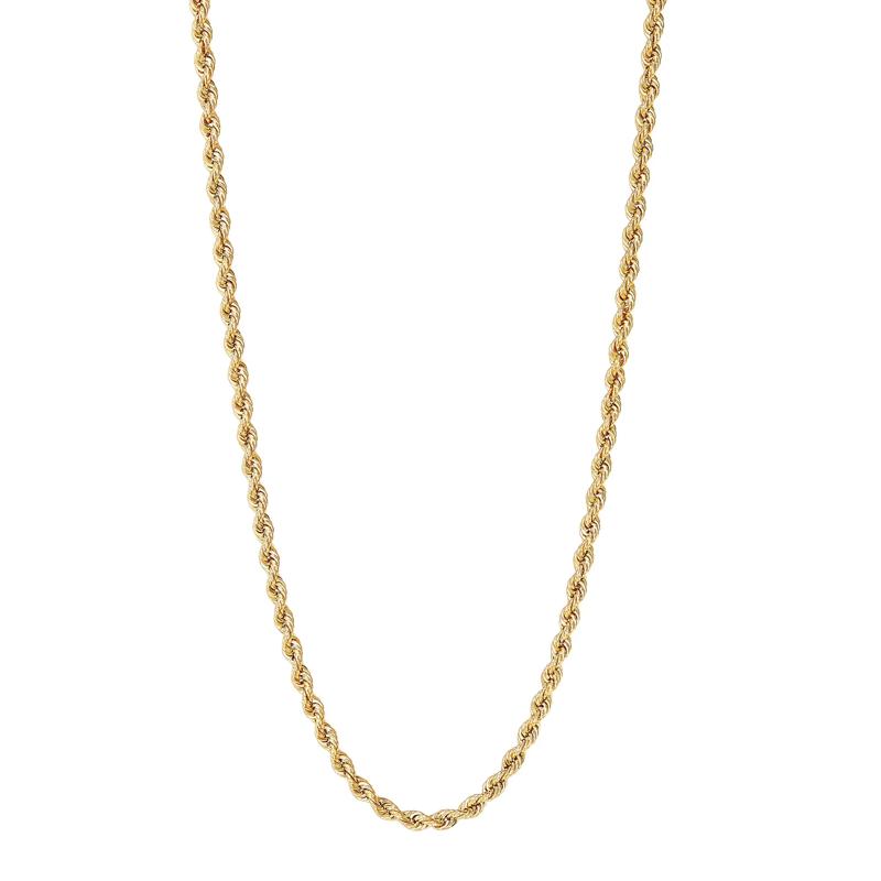 Polished Hollow Rope Chain in 14K Yellow Gold, 18&quot; – Image 1 of 3
