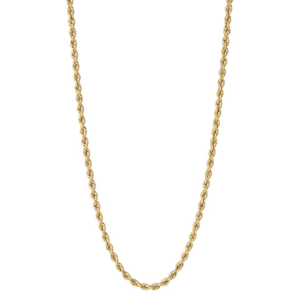 Polished Hollow Rope Chain in 14K Yellow Gold, 18" – Image 1 of 3