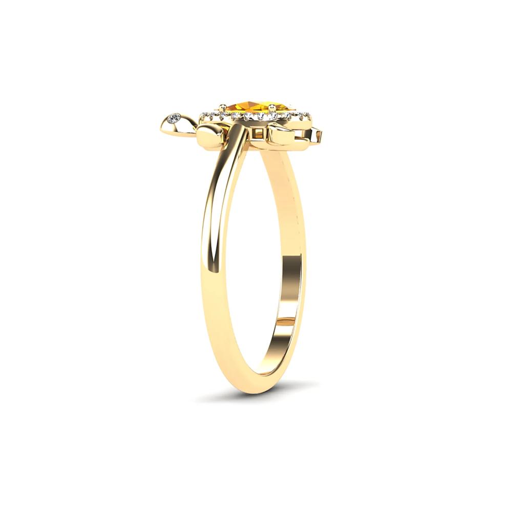 Citrine &amp; Diamond Accent Turtle Ring in 10K Yellow Gold – Image 3 of 4