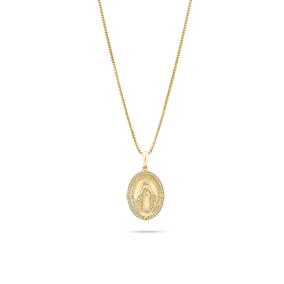 Men's Diamond Lady of Guadalupe Pendant Necklace in 10K Yellow Gold (1/2 ct. tw.) – Image 1 of 4