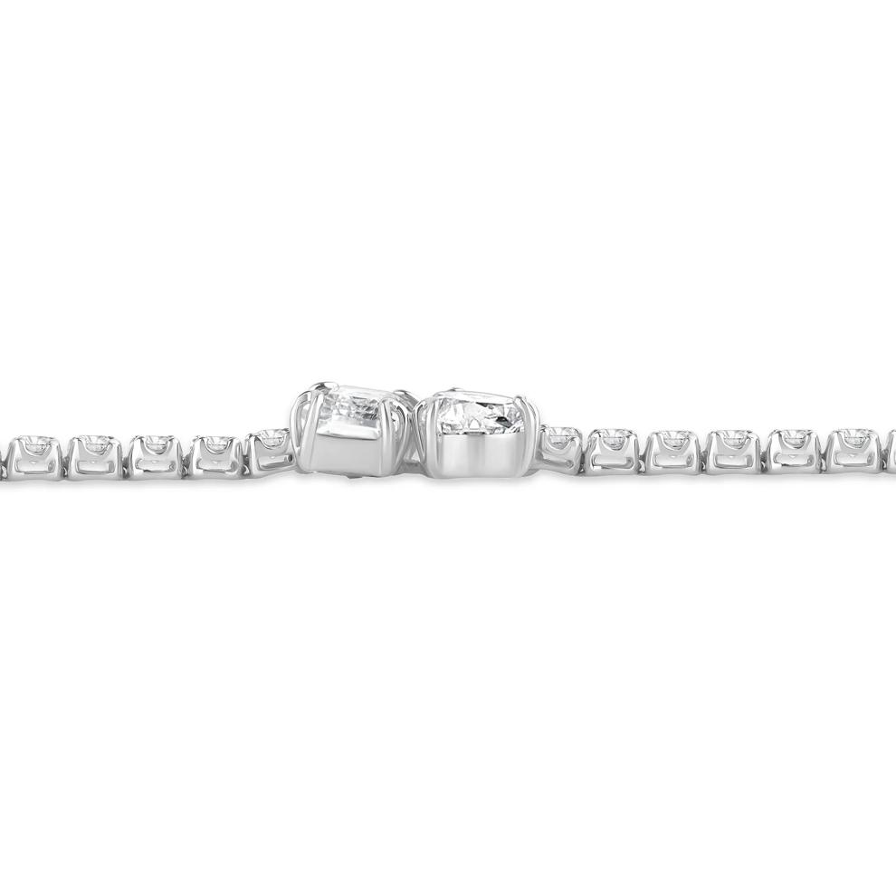 Lab Grown Diamond Emerald-Cut and Pear-Shaped Bracelet in 14K White Gold (4 ct. tw.) – Image 2 of 3