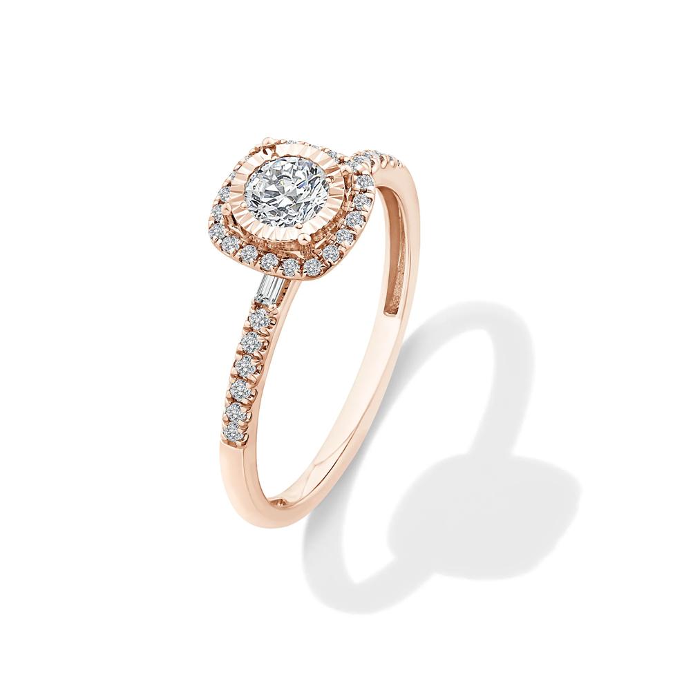 Lab Grown Diamond Round Center Promise Ring  in 10K Rose Gold (1/2 ct. tw.) – Image 4 of 4