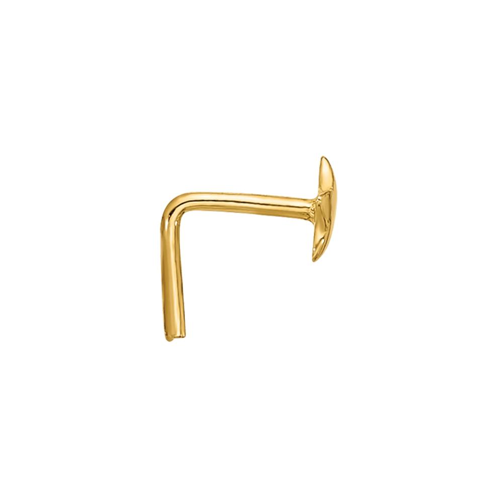 Polished Star Nose Stud in 14K Yellow Gold, 22 Gauge – Image 2 of 3