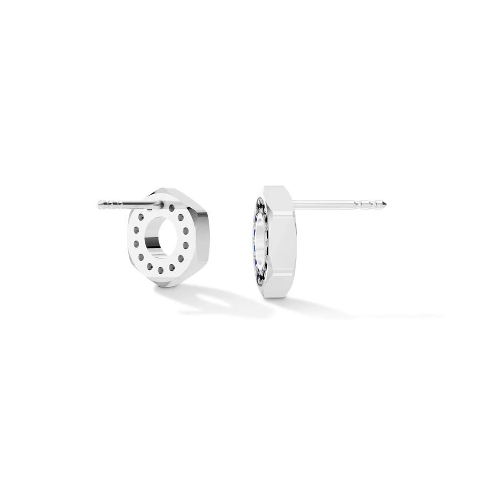 Men's Lab Grown Diamond Hex Nut Design Stud Earrings in Vermeil (3/8 ct. tw.) – Image 4 of 4