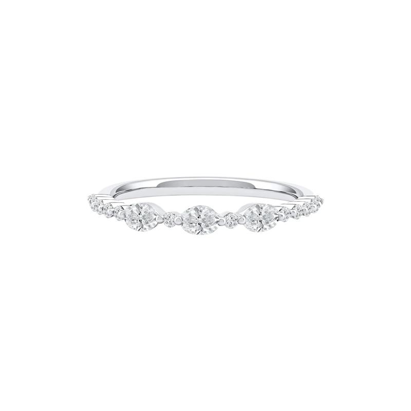Lab Grown Diamond Oval Band in 10K White Gold &#40;1/2 ct. tw.&#41; – Image 1 of 4