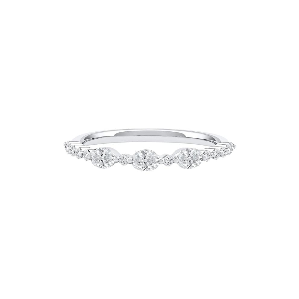 Lab Grown Diamond Oval Band in 10K White Gold (1/2 ct. tw.) – Image 1 of 4