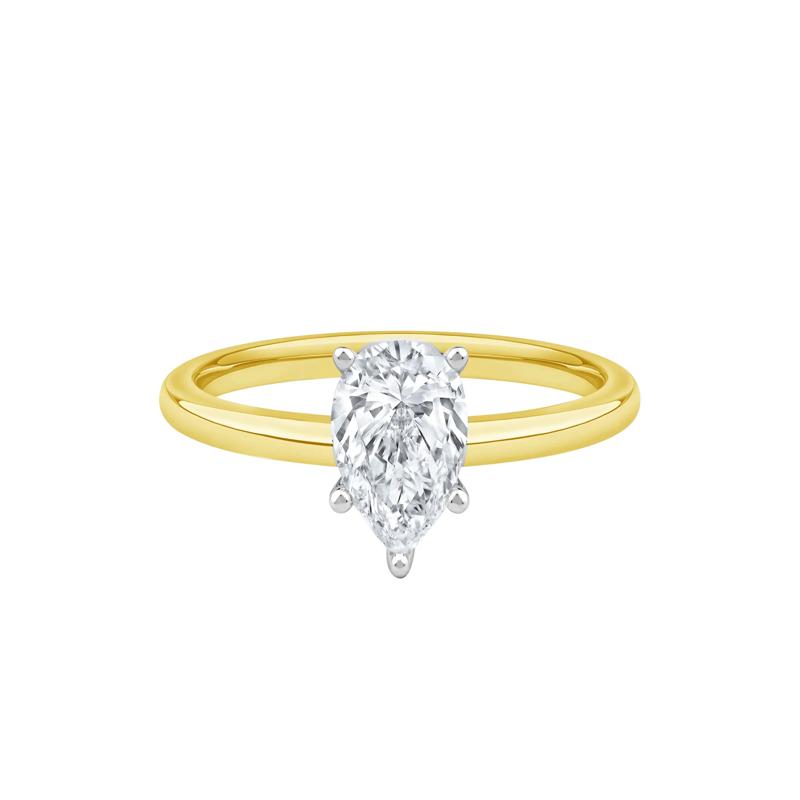 Diamond Pear-Shaped Solitaire Engagement Ring in 14K Yellow Gold (1 ct.) – Image 1 of 5