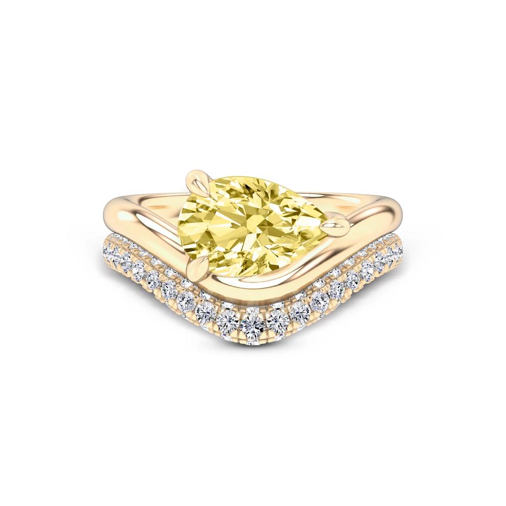Lab Grown Diamond Yellow Pear-Shaped Engagement Set in 14K Yellow Gold (2 5/8 ct. tw.) – Image 1 of 4
