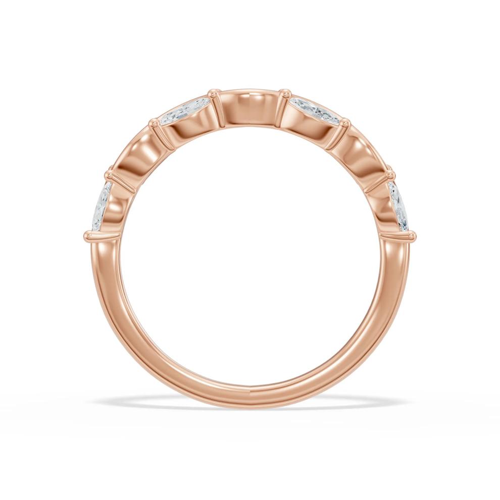 Lab Grown Diamond Marquise Wave Band in 14K Rose Gold (3/8 ct. tw.) – Image 2 of 4