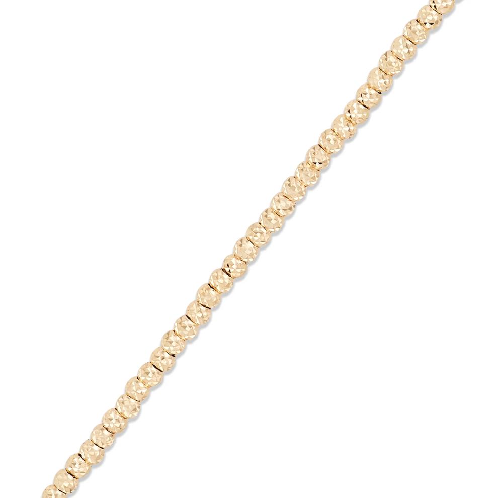 Polished Diamond-Cut Beaded Bracelet in 14K Yellow Gold, 7.5" – Image 3 of 3