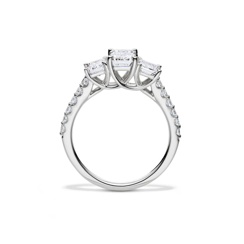 Lab Grown Diamond Emerald-Cut Three Stone Ring in 14K White Gold &#40;2 ct. tw.&#41; – Image 2 of 5