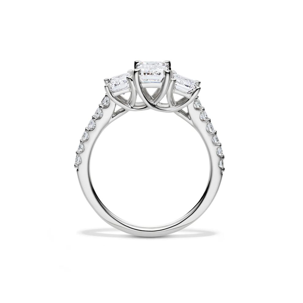 Lab Grown Diamond Emerald-Cut Three Stone Ring in 14K White Gold (2 ct. tw.) – Image 2 of 5