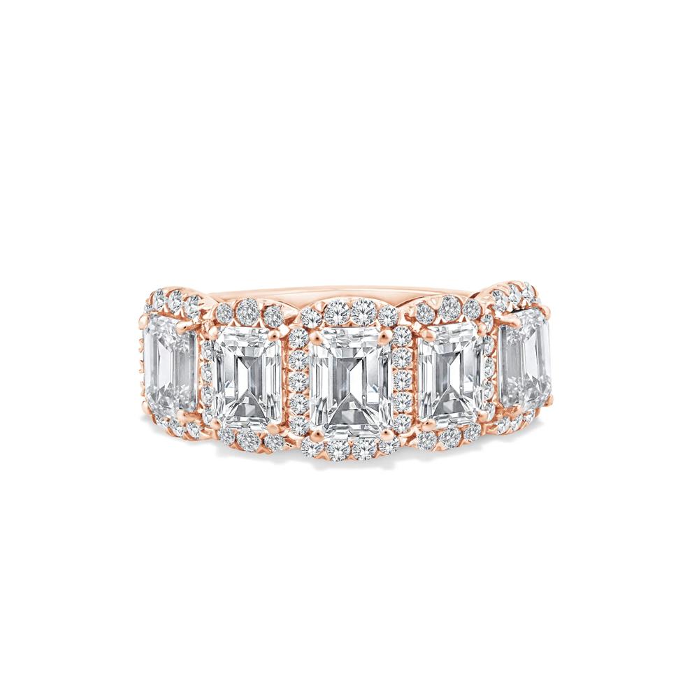 Lab Grown Diamond Five-Stone Anniversary Band in 10K Rose Gold (3 ct. tw.) – Image 1 of 4
