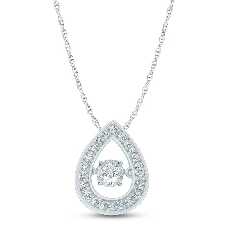 The Beat of Your Heart&amp;#174; 1/5 ct. tw. Diamond Pendant in 10K White Gold – Image 1 of 2