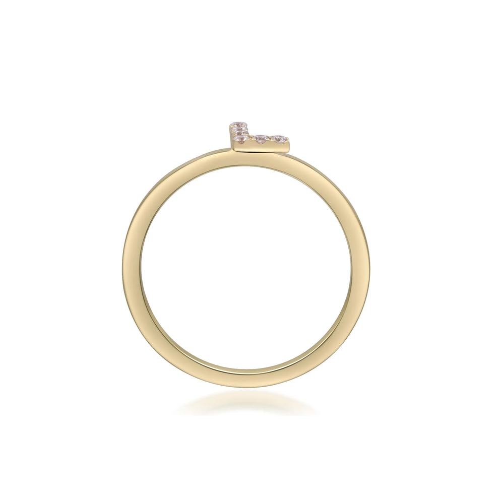 Diamond Accent "L" Initial Ring in 10K Yellow Gold – Image 2 of 5