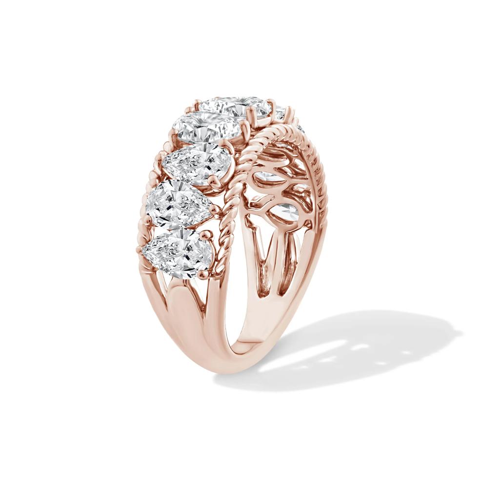 Lab Grown Diamond Alternating Pear-Shaped Anniversary Band in 10K Rose Gold (3 ct. tw.) – Image 3 of 4