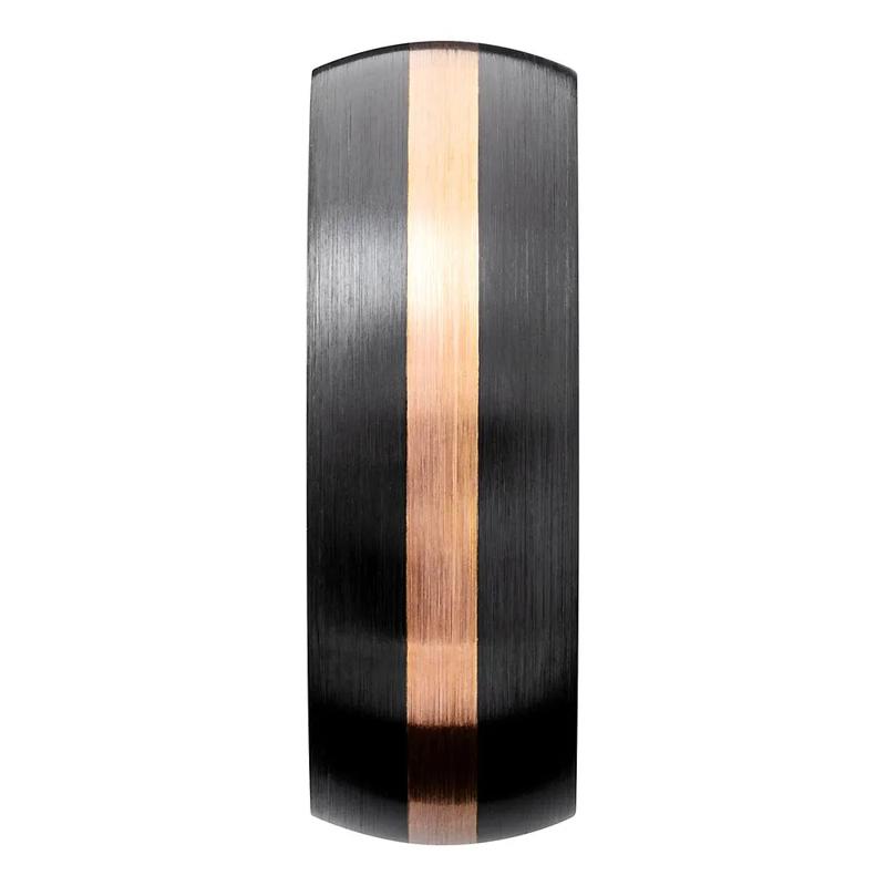 Men&#39;s Band in Black Zirconium &amp; 14K Rose Gold, 8MM – Image 3 of 3