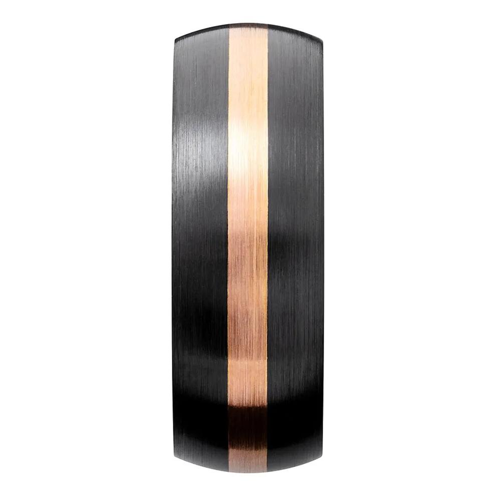 Men's Band in Black Zirconium &amp; 14K Rose Gold, 8MM – Image 3 of 3