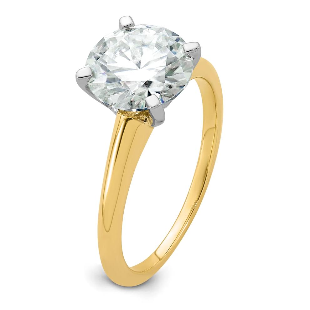 Lab-Created Moissanite Round Solitaire Ring in 10K Yellow Gold (3 ct. dew) – Image 3 of 3