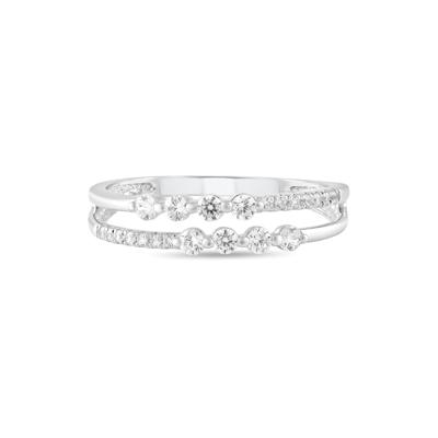 Diamond Double Row Ring in Sterling Silver (1/3 ct. tw.)