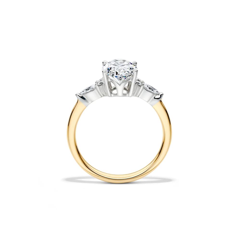 Lab Grown Diamond Oval and Marquise Engagement Ring in 14K Yellow &amp; White Gold (2 1/4 ct. tw.) – Image 2 of 5