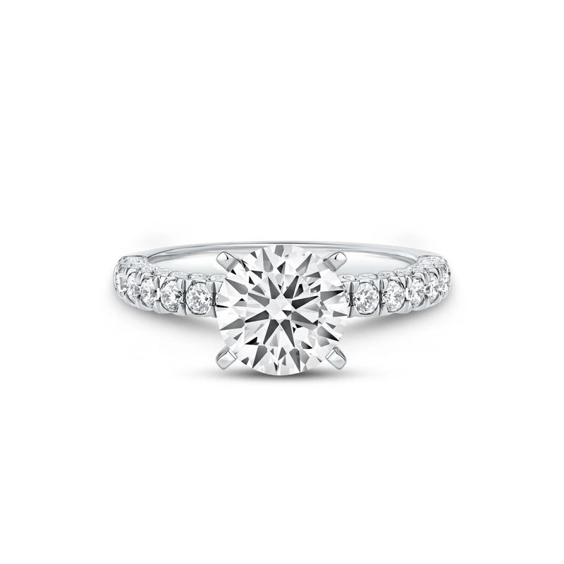3/4 ct. tw. Round Lab Grown Diamond Semi-Mount Engagement Ring in 14k White Gold &#40;Setting Only&#41; – Image 1 of 6
