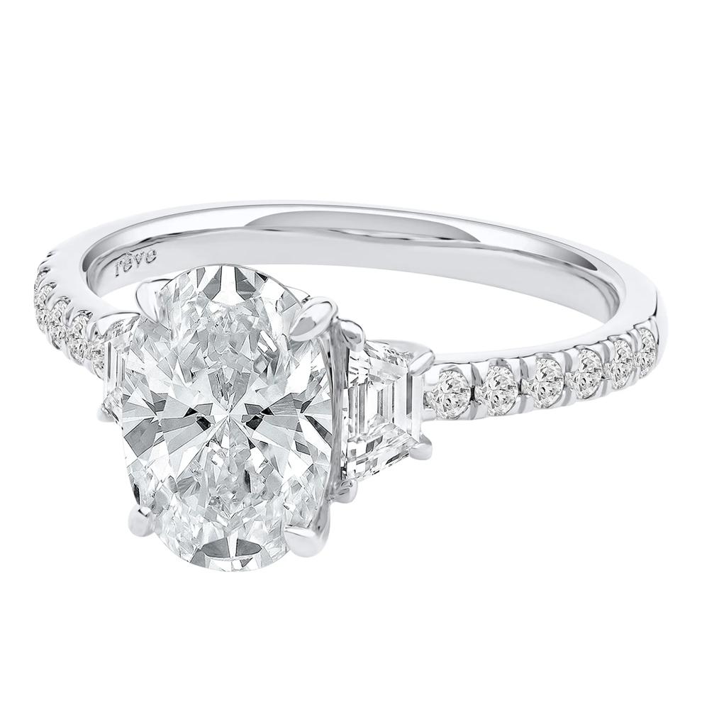 Khai Lab Grown Diamond Oval Engagement Ring in Platinum (2 3/4 ct. tw.) – Image 5 of 5