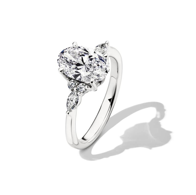 Lab Grown Diamond Oval and Marquise Engagement Ring in 14K White Gold &#40;2 1/4 ct. tw.&#41; – Image 4 of 4