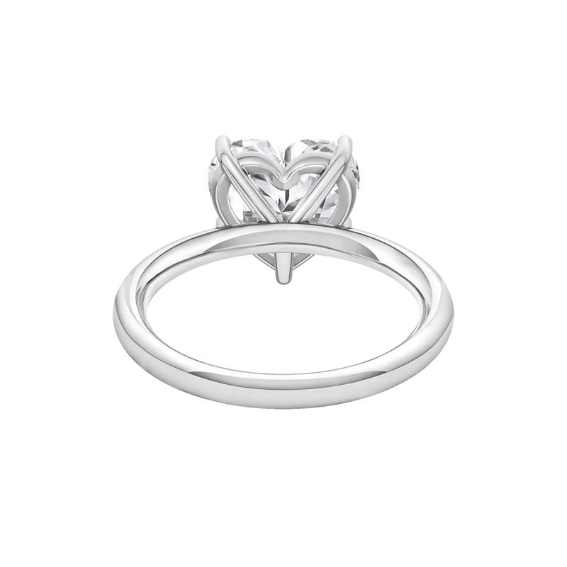 Lab Grown Diamond Heart-Shaped Solitaire Ring in 14K White Gold &#40;3 ct.&#41; – Image 3 of 4
