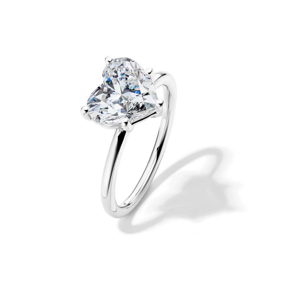 Lab Grown Diamond Heart-Shaped Solitaire Ring in 14K White Gold (3 ct.) – Image 3 of 4