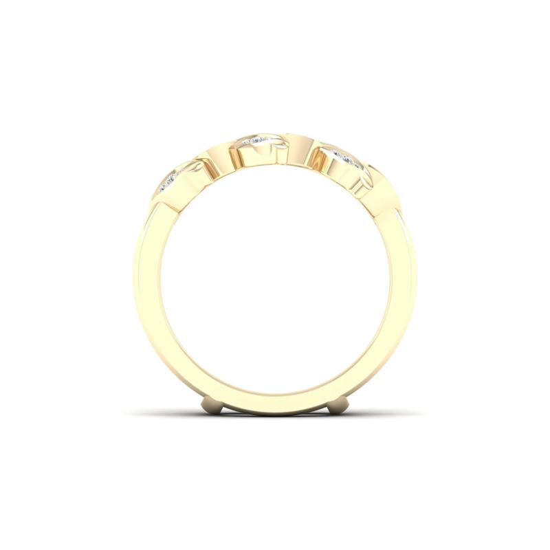 Diamond Leaf Ring Insert in 14K Yellow Gold &#40;1/8 ct. tw.&#41; – Image 2 of 5