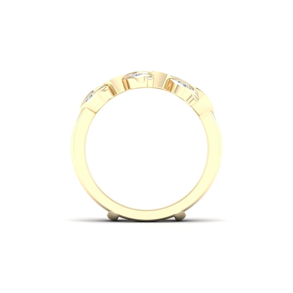 Diamond Leaf Ring Insert in 14K Yellow Gold (1/8 ct. tw.) – Image 2 of 5