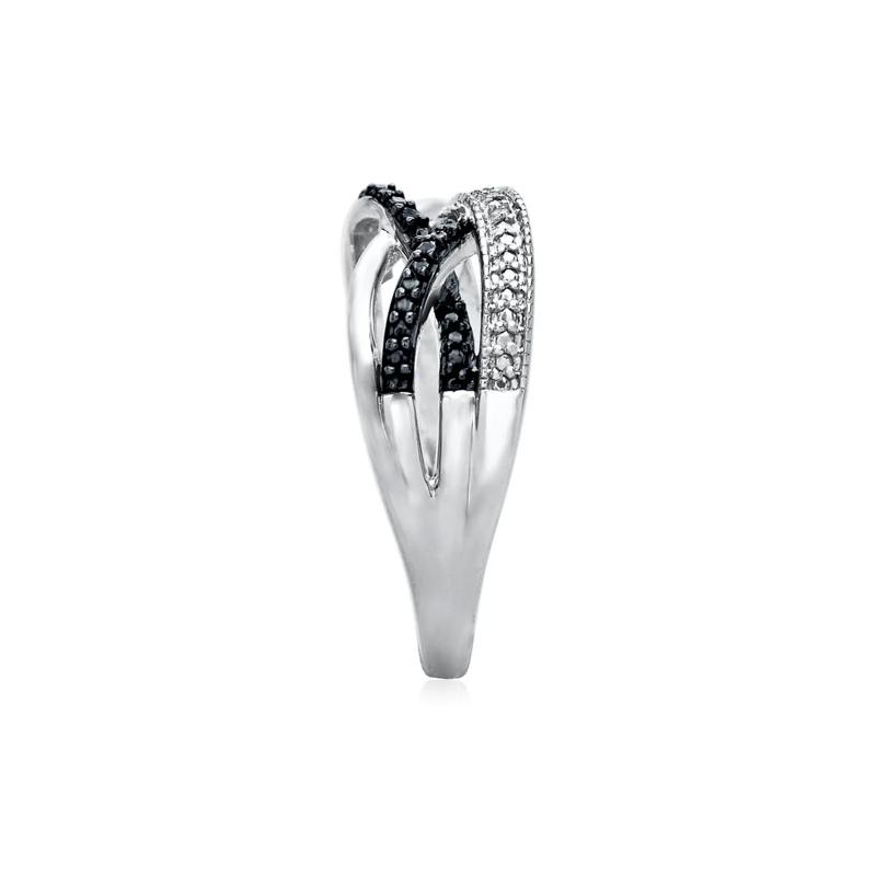 Black &amp; White Diamond Ring in Sterling Silver – Image 3 of 3