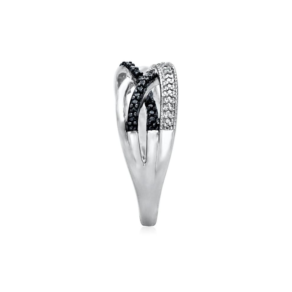 Black &amp; White Diamond Ring in Sterling Silver – Image 3 of 3