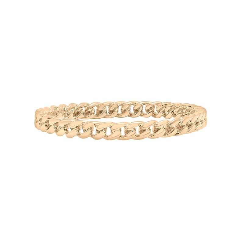 Mini Curb Link Ring in 14K Yellow Gold – Image 1 of 7