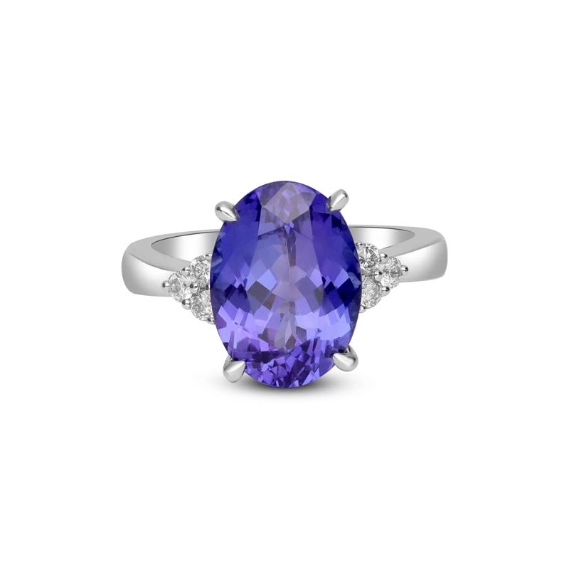 Tanzanite &amp; Diamond Ring in 18K White Gold &#40;1/4 ct. tw.&#41; – Image 1 of 5