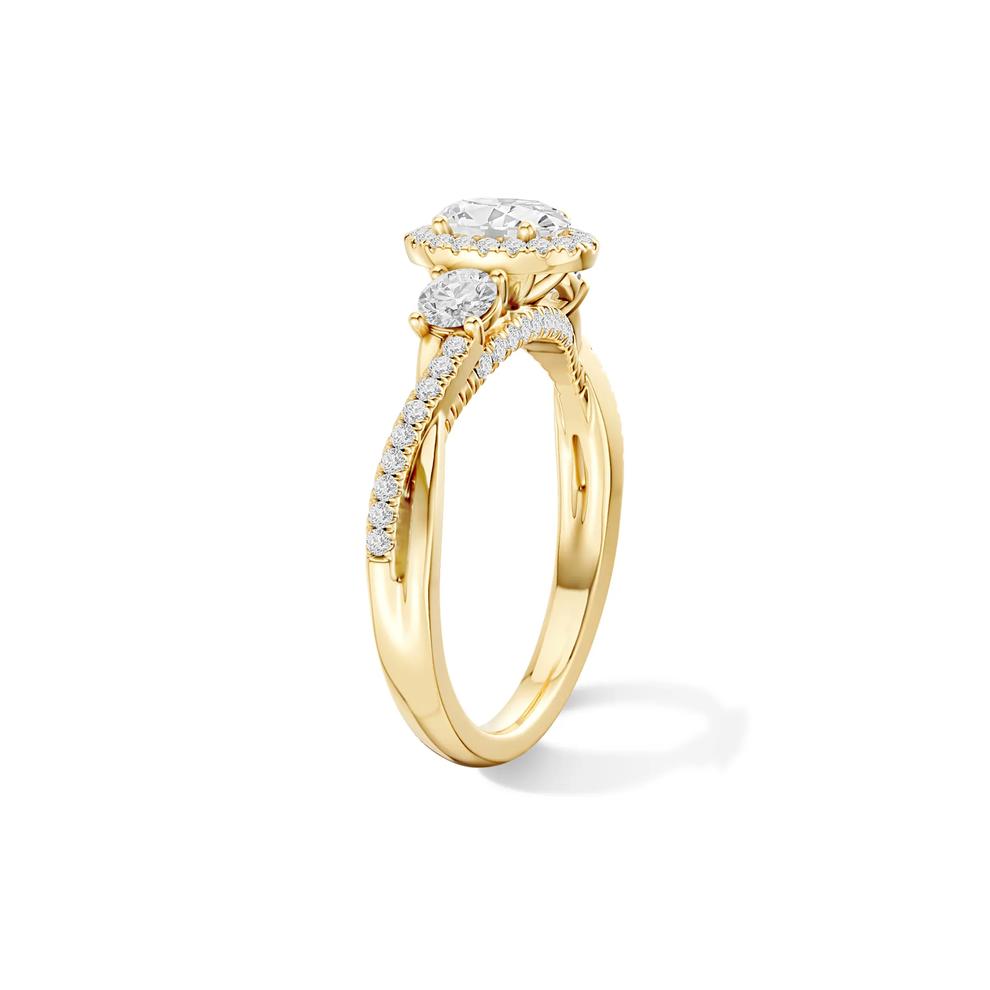 Diamond Oval Center Bridal Set in 14K Yellow Gold (1 ct. tw.) – Image 3 of 4