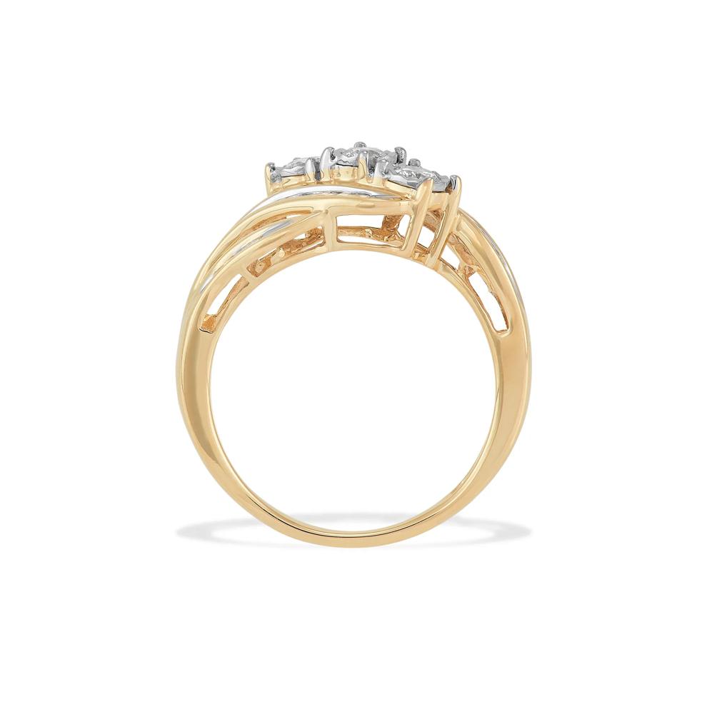 Diamond Three-Stone Engagement Ring in 10K Yellow &amp; White Gold (1/2 ct. tw.) – Image 3 of 4