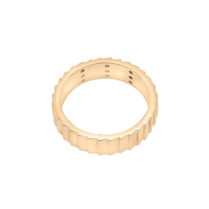 Diamond Multi-Row Ribbed Ring in Vermeil &#40;1/7 ct. tw.&#41; – Image 4 of 7