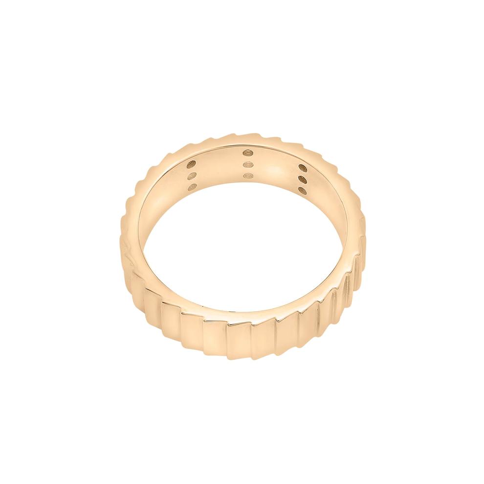 Diamond Multi-Row Ribbed Ring in Vermeil (1/7 ct. tw.) – Image 4 of 7