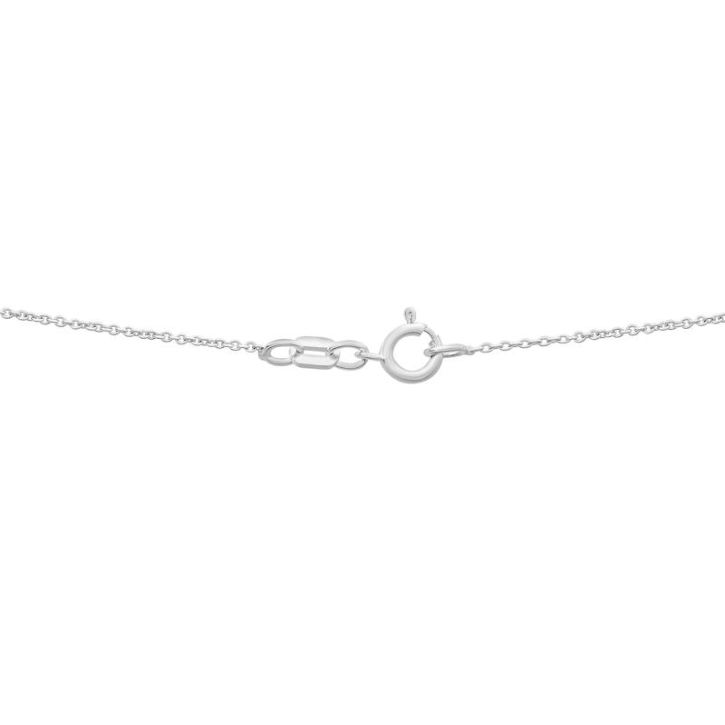 Purple Amethyst &amp; Lab-Created White Sapphire Halo Pendant Necklace in Sterling Silver – Image 3 of 4