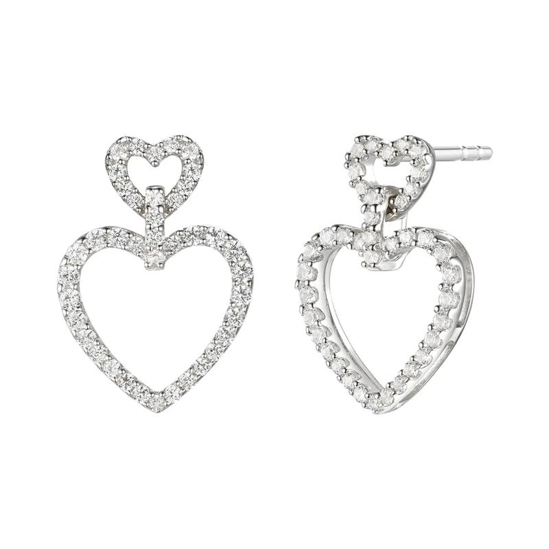 Open Heart Diamond Earrings in 10K White Gold &#40;1/3 ct. tw.&#41; – Image 1 of 1