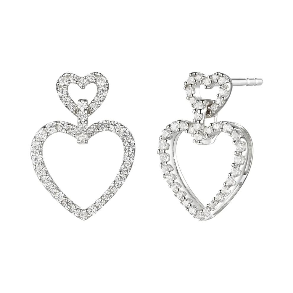 Open Heart Diamond Earrings in 10K White Gold (1/3 ct. tw.) – Image 1 of 1