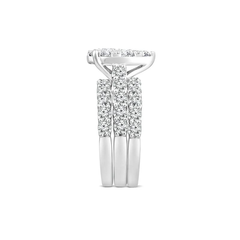 Pear-Shaped Composite Center Diamond Bridal Set in 10K White Gold &#40;4 ct. tw.&#41; – Image 3 of 3