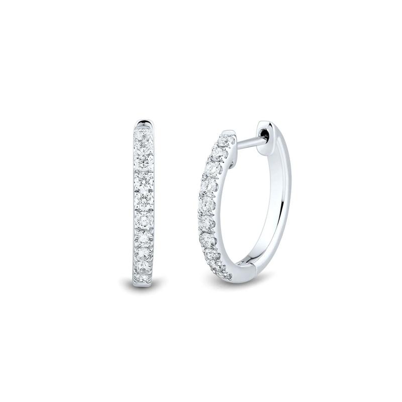 1/4 ct. tw. Lab Grown Diamond Hoop Earrings in 14K White Gold – Image 1 of 1