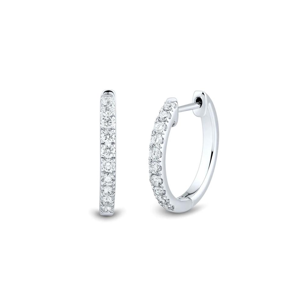 1/4 ct. tw. Lab Grown Diamond Hoop Earrings in 14K White Gold – Image 1 of 1