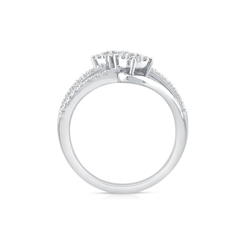 Diamond Bypass Station Ring in 10K White Gold &#40;1/2 ct. tw.&#41; – Image 2 of 3