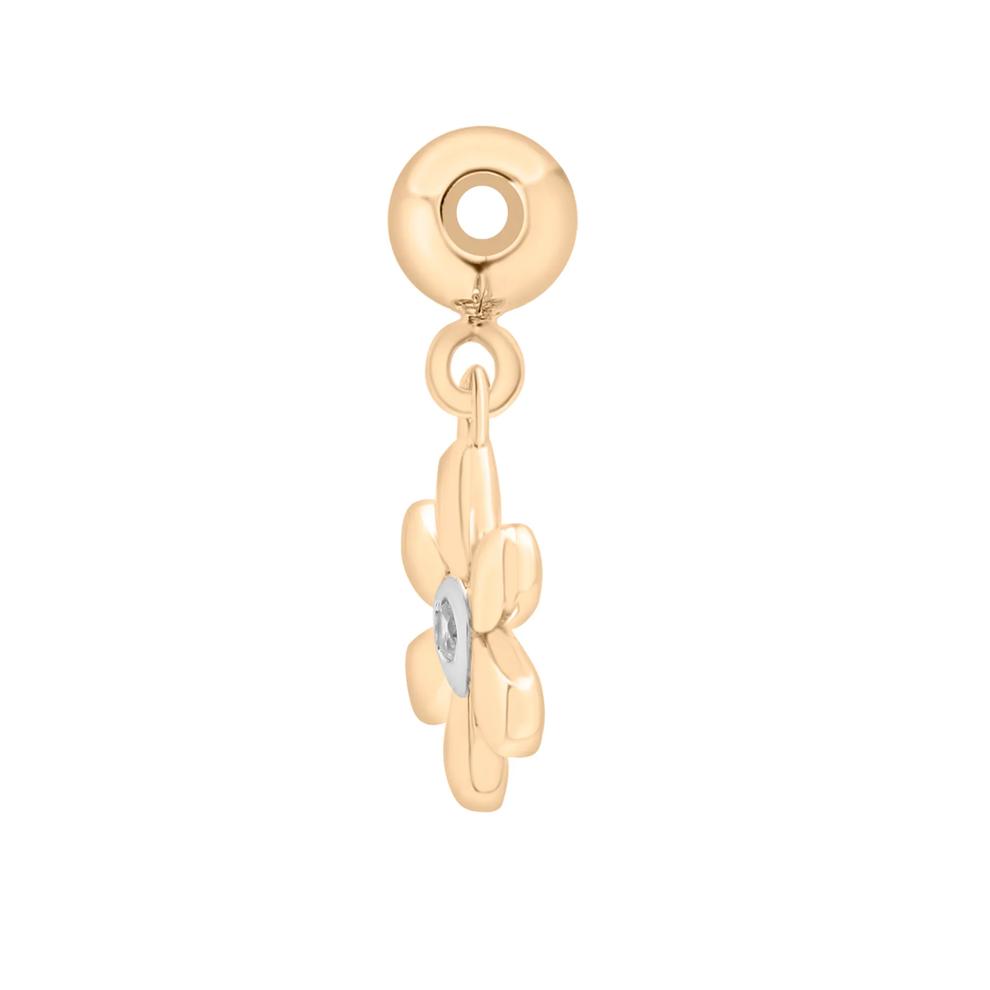 Diamond Accent Flower Bead Charm in Vermeil – Image 2 of 3