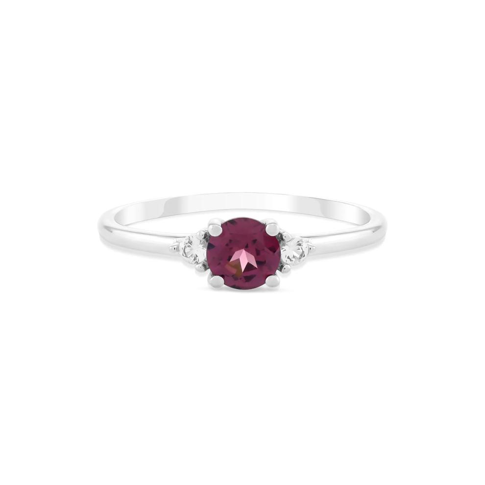 Rhodolite &amp; Lab-Created White Sapphire Ring in Sterling Silver – Image 1 of 4